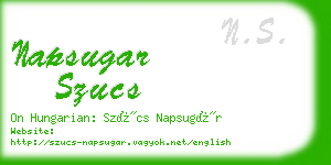 napsugar szucs business card